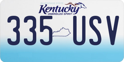 KY license plate 335USV