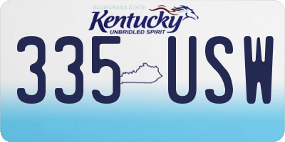 KY license plate 335USW
