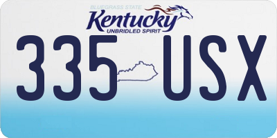 KY license plate 335USX