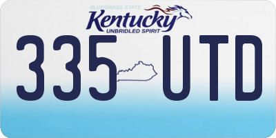 KY license plate 335UTD