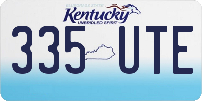 KY license plate 335UTE