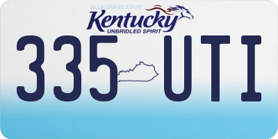KY license plate 335UTI