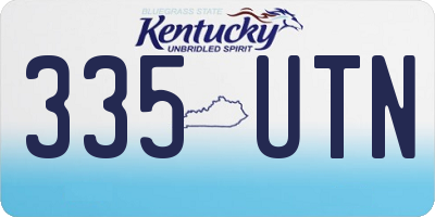 KY license plate 335UTN