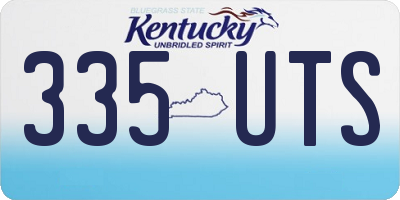 KY license plate 335UTS