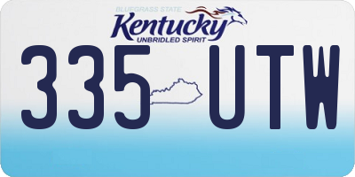 KY license plate 335UTW