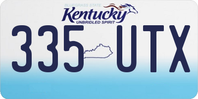 KY license plate 335UTX