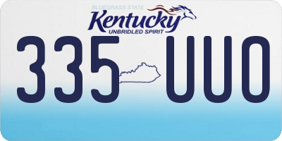 KY license plate 335UUO