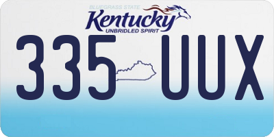 KY license plate 335UUX