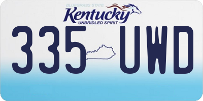 KY license plate 335UWD