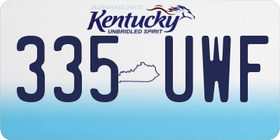 KY license plate 335UWF