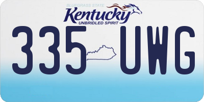 KY license plate 335UWG