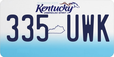 KY license plate 335UWK