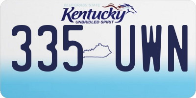 KY license plate 335UWN