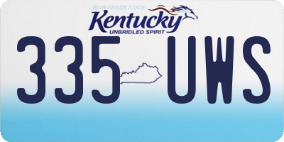 KY license plate 335UWS