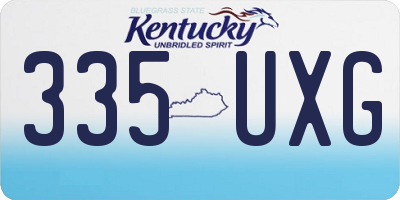 KY license plate 335UXG