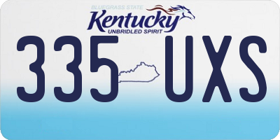 KY license plate 335UXS