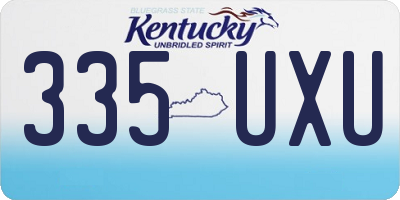KY license plate 335UXU