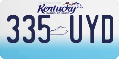 KY license plate 335UYD