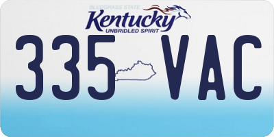 KY license plate 335VAC