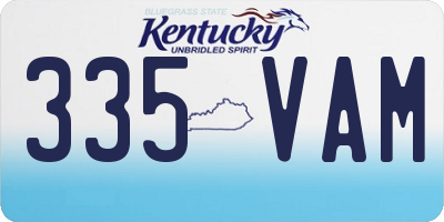 KY license plate 335VAM