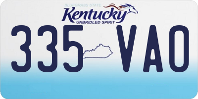 KY license plate 335VAO