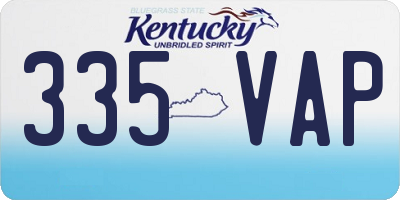 KY license plate 335VAP