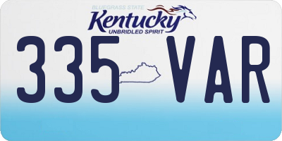 KY license plate 335VAR