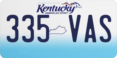 KY license plate 335VAS