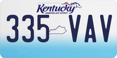 KY license plate 335VAV