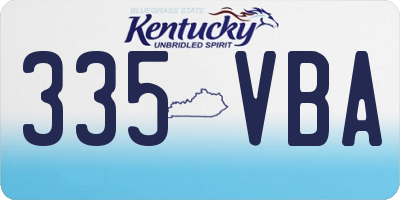 KY license plate 335VBA
