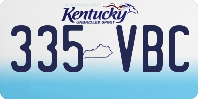 KY license plate 335VBC