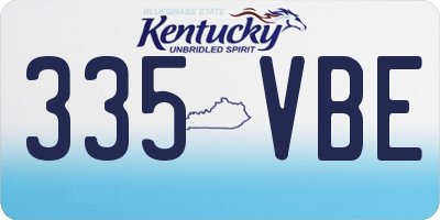 KY license plate 335VBE