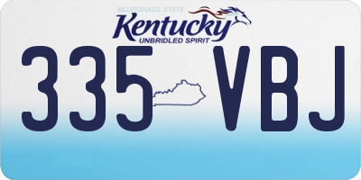 KY license plate 335VBJ