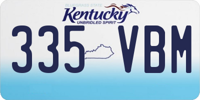 KY license plate 335VBM