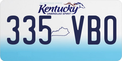 KY license plate 335VBO