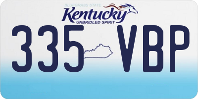 KY license plate 335VBP