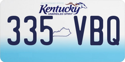 KY license plate 335VBQ