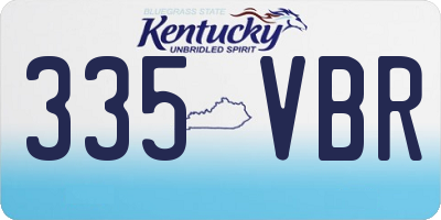 KY license plate 335VBR