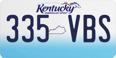 KY license plate 335VBS