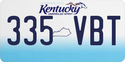 KY license plate 335VBT