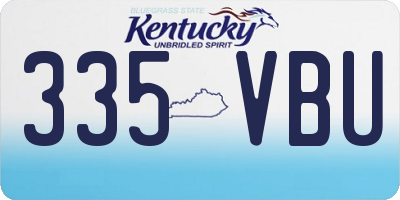 KY license plate 335VBU
