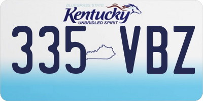 KY license plate 335VBZ