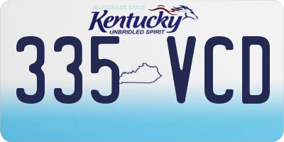 KY license plate 335VCD