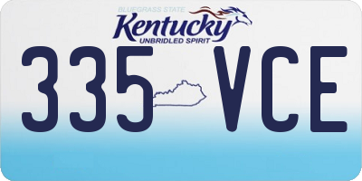 KY license plate 335VCE