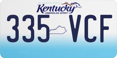 KY license plate 335VCF