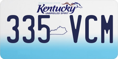 KY license plate 335VCM