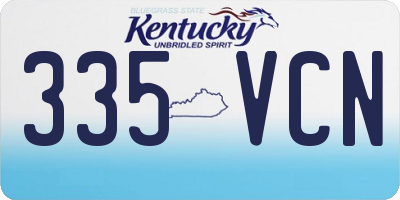 KY license plate 335VCN