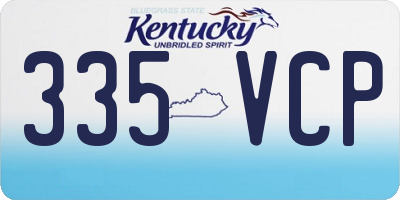 KY license plate 335VCP