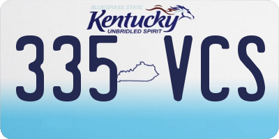 KY license plate 335VCS