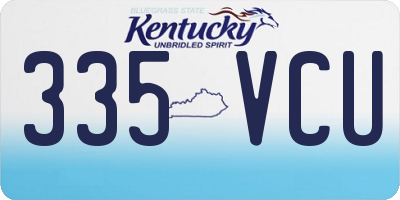 KY license plate 335VCU